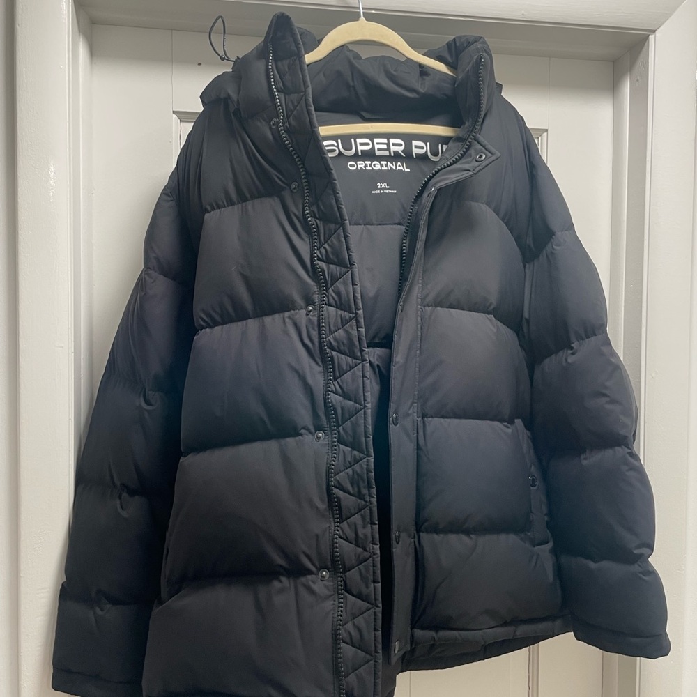 SUPER PUFF Original Black Puffer Jacket